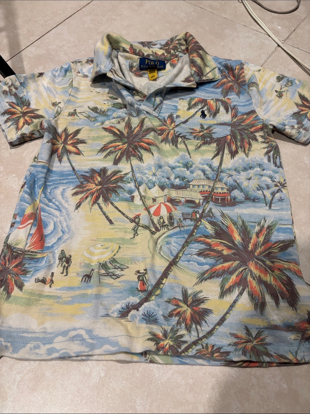 Polo by Ralph Lauren Kids Beach Scene Polo kids size 10-12 medium